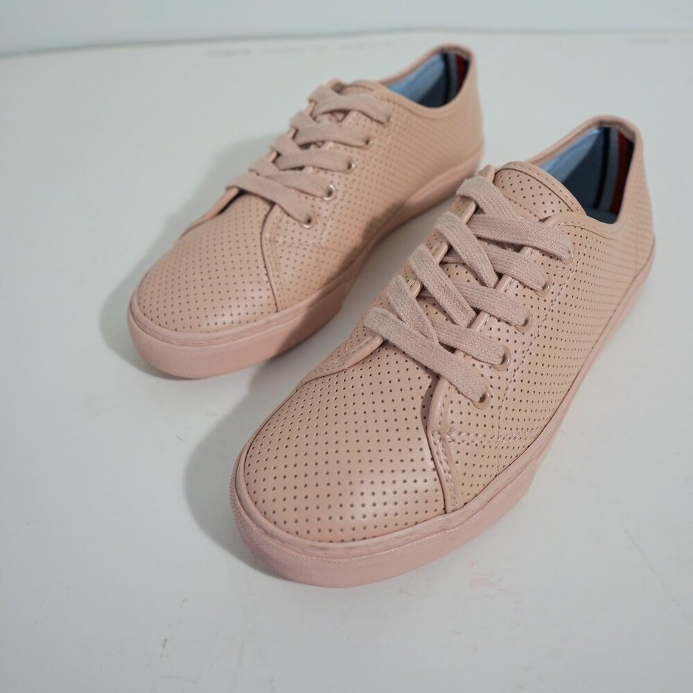 Tommy Hilfiger Blush Pink Lace Up Lumidee Leather Sneakers Pink 7.5